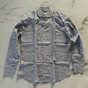 Suitsupply Navy and White Striped Shirt